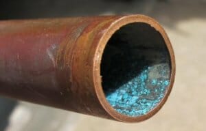 Flushing a copper pipe with Ferrocon